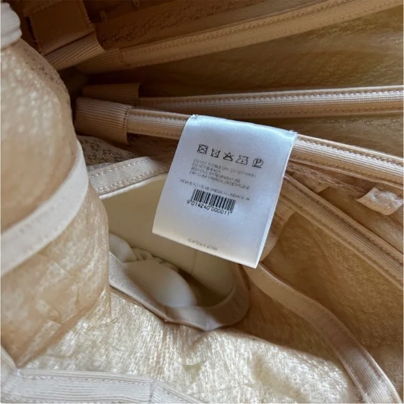 Magda Butrym Floral Appliqué Wool Bustier Bridal Mini Dress Cream - Picture 9 of 10